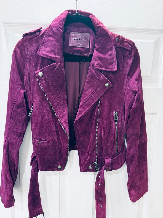 Blank NYC Jackets & Blazers - BLANKNYC Genuine Suede Moto Jacket Purple Magenta Leather Biker Small
